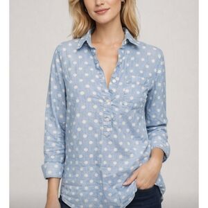 Tommy Hilfiger Blue and White Polka Dot Shirt